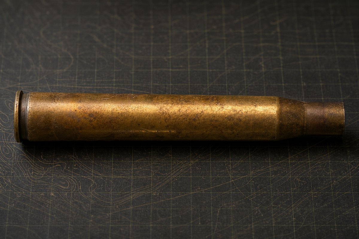 Lange Flaschenhalshülse mit Messingpatina